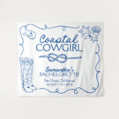 海岸のカウガール独身最後の週末パーティー タペストリー (正面(横))