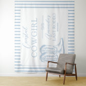 海岸のカウガール西部青い独身最後の祭典 タペストリー (インサイチュ)