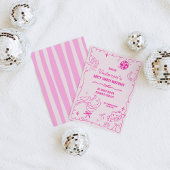 海岸のカウガール　ウィームジカルな誕生日 招待状