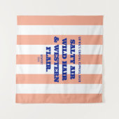 海岸のカウガール　ウェスタンの魅力　ピンクのカバナストライプ タペストリー (正面(横))