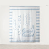 海岸のカウガール ウェスタン ブルー ブライズメイド パーティー タペストリー (正面)