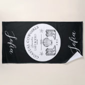 海岸のカウガール・ナウチカル・バチェロレッテ・パーティー ビーチタオル (正面)