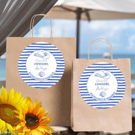 海岸のカウガール・バチェロレッテ週末 プリント ラウンドシール