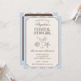 海岸のカウガール・バチェロレッテ・ウィークエンドの旅程と 招待状