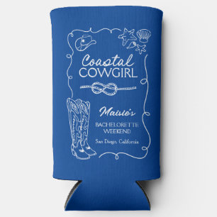海岸のカウガール・バチェロレッテ・ウィークエンドクーラー スリム缶クーラー