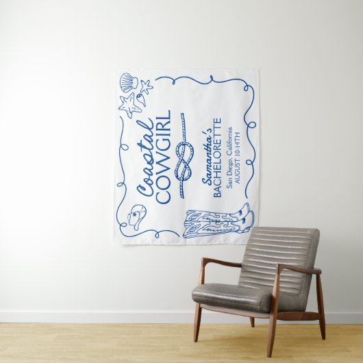 海岸のカウガール・バチェロレッテ・ウィークエンド・パーティー タペストリー (インサイチュ)
