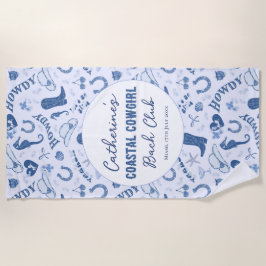 海岸のカウガール バチェロレッテ クラブ ファンパターン ビーチタオル