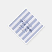海岸のカウガール バチェロレッテ クラブ ブルー ホワイト ストライプ スタンダードカクテルナプキン (角)