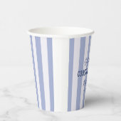 海岸のカウガール バチェロレッテ クラブ ブルー 白 ストライプ 紙コップ (右)