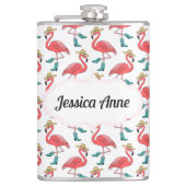 海岸のカウガール フラミンゴ オーダーネーム フラスク (正面)