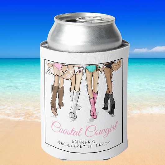 海岸のカウガール・ブライズメイド / 名入れ 新婦 缶クーラー