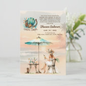 ⭐️海岸のカウガール ラスティックビーチ バチェロレッテ ウェディング 招待状 (スタンド正面)