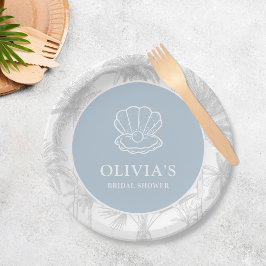 海岸のカウガール 現代の航海 ブライダルシャワー ペーパープレート