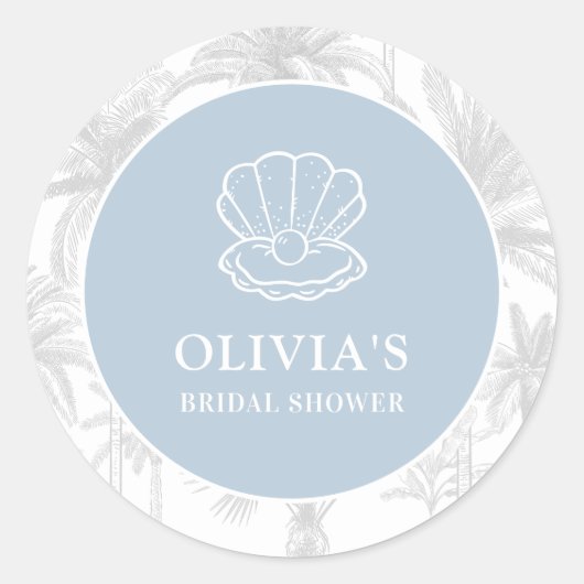 海岸のカウガール 現代の航海 ブライダルシャワー ラウンドシール (正面)