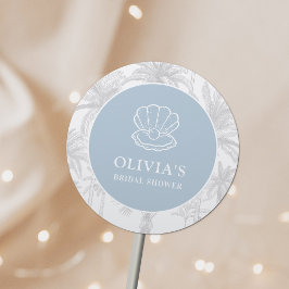 海岸のカウガール 現代の航海 ブライダルシャワー ラウンドシール