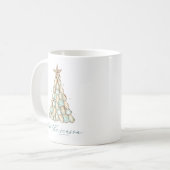 海岸のカキ殻のクリスマス コーヒーマグカップ (正面左)