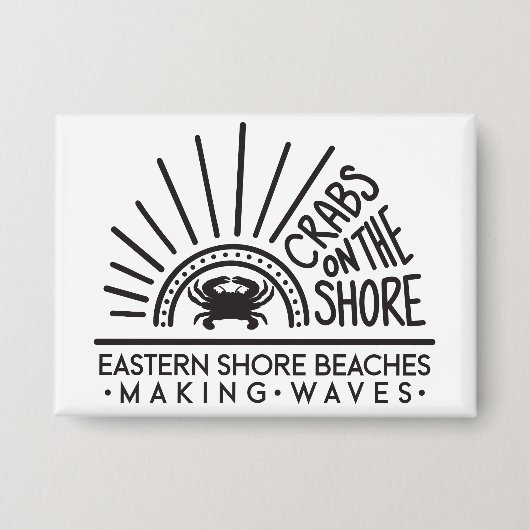 海岸のカニ – ボタン 缶バッジ (正面)