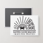 海岸のカニ – ボタン 缶バッジ (正面/裏面)