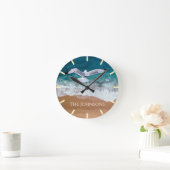 海岸のカモメ ラウンド壁時計 (ホーム)