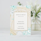 海岸のクラシック 縦型 RSVP カード (スタンド正面)