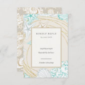 海岸のクラシック 縦型 RSVP カード (正面/裏面)
