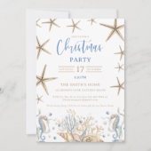 海岸のクリスマスパーティー招待状 招待状 (正面)