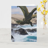 海岸のグリーンドラゴン カード (黄色い花)