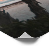 海岸のココナッツの木3本 ポスター (角)