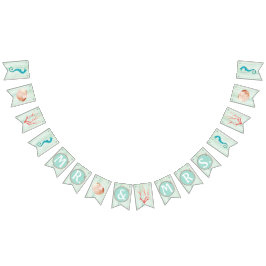 海岸のコテージのビーチ結婚式の旗布 バンティングフラッグ