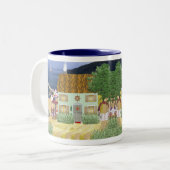 海岸のコテージのマグ ツートーンマグカップ (正面左)