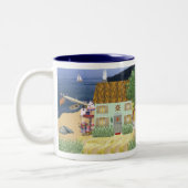 海岸のコテージのマグ ツートーンマグカップ (左)