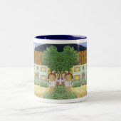 海岸のコテージのマグ ツートーンマグカップ (中央)