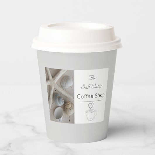 海岸のコーヒーショップビジネス 紙コップ (正面)