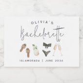 海岸のサマーニュートラルズ ブライズメイドパーティー スパークリングワインラベル (シングルラベル)