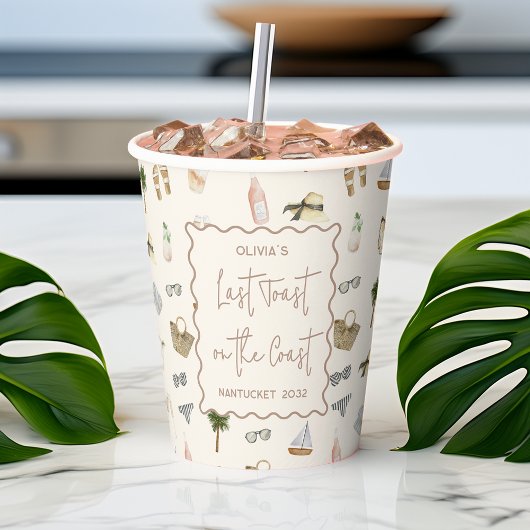 海岸のサマー・バチェロレッテ・パーティー 紙コップ