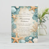 海岸のサンディビーチ シェル ハウスウォーミングパーティー 招待状 (スタンド正面)