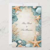 海岸のサンディビーチ シェル ハウスウォーミングパーティー 招待状 (裏面)