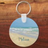 海岸のサンドパイパー |美しいビーチ キーホルダー (正面)