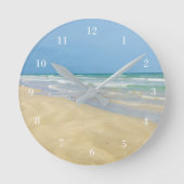 海岸のサンドパイパー |美しいビーチ ラウンド壁時計 (正面)