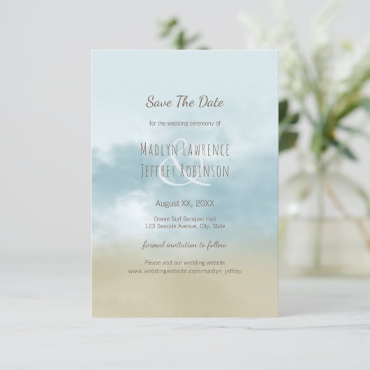 海岸のサーフビーチウェディング セーブザデート (スタンド正面)