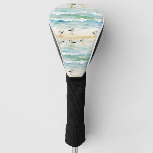 海岸のシギ 岸辺の模様 (5) ゴルフヘッドカバー (正面)