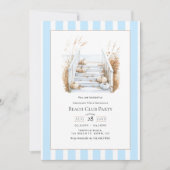 海岸のシックな秋のビーチクラブの誕生日パーティー 招待状 (正面)