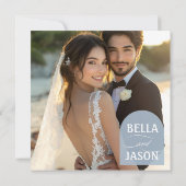 海岸のシックな結婚式のお礼状（写真付き） サンキューカード (裏面)