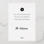 海岸のシンプルなホリデー写真フォイルカード 箔シーズンカード (裏面)