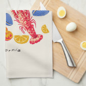 海岸のシーフードマーケット キッチンタオル (四つ折り)