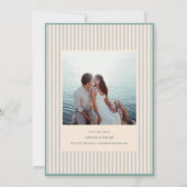 海岸のセージストライプの写真 おしゃれでトレンドのウェディング セーブザデート (正面)