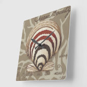 海岸のソネットII スクエア壁時計 (傾斜)