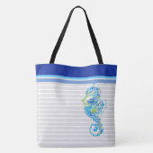 海岸のタツノオトシゴの大きいトートバック トートバッグ (裏面)