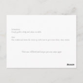 海岸のテーブルのテント ポストカード (裏面)