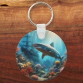 海岸のトラザメとサンゴ礁 キーホルダー (正面)